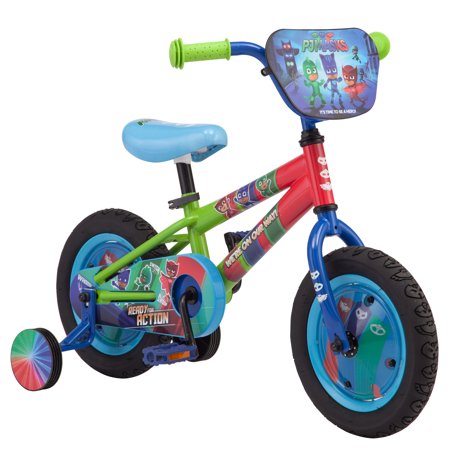 Disney Junior's Pj Masks: Multi-Character Kids' Bike, 12-inch wheel, training wheels, multi (Best Color For Bicycle)