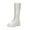 White, variant on Stylish Women's Mid Calf Boots Leather Suede Lace Up Platform Design Winter Comfortable Footwear For Cold Weather Casual Outings