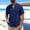 Blue, variant on Mens Henley Shirt Tech 3 Button Loose Fit Quick Dry Gym Tshirt Short Sleeve Lightweight Casual T Basic Tee White