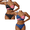 Black-Blue, variant on Two Piece Bikini Swimsuit for Women Crisscross American Flag Bathing Suit High Waisted Swimsuit