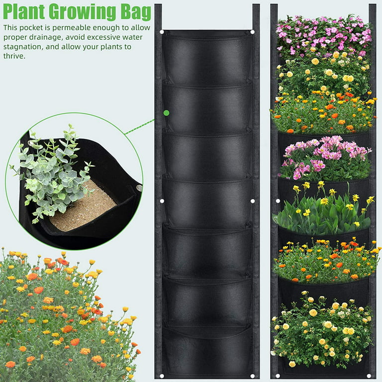 Hanging Grow Bag Flower Pouch Wall Planter Outdoor Gardening Patio Planter  Container Gardening 