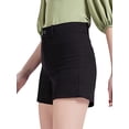 thumbnail image 3 of Lucakuins - Pantalones cortos ajustados de verano para mujer, color sólido, cintura alta, elásticos, informales, con bolsillos Lucakuins moda, 3 of 6