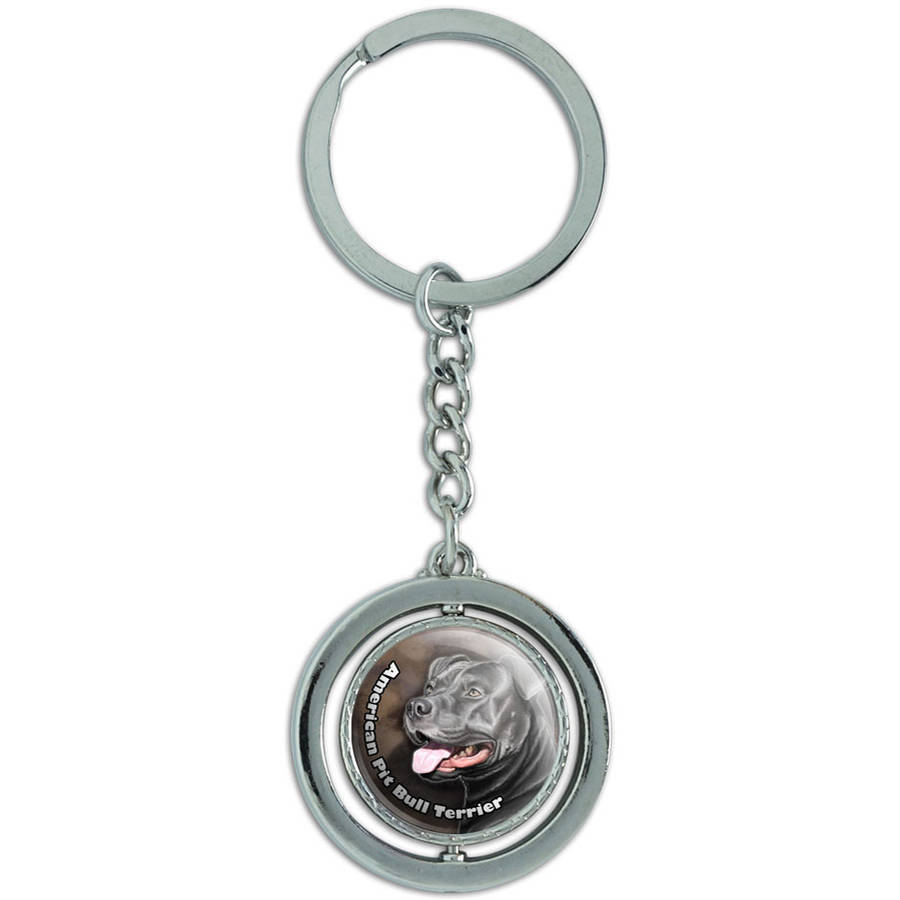 American Pit Bull Terrier Blue Nose Dog Spinning Round Metal Key Chain Keychain Ring Walmart Com