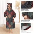thumbnail image 3 of FORMRS Wearable Blanket Hoodie with Sleeves for Kids Cozy Flannel Sweatshirt, Red Tartan Pattern, 3 of 7