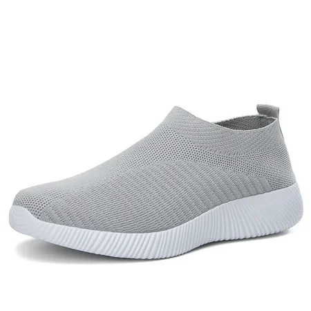 

Women‘s Knitted Slip-on Sneakers Breathable & Lightweight Solid Color Sports Shoes Casual Running Shoes