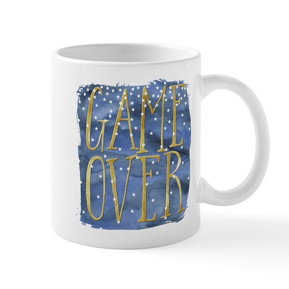 CafePress - Game Over Mugs - 11 oz Ceramic Mug - Novelty Coffee Tea Cup
