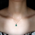 thumbnail image 5 of Rosec Jewels Lab Grown Emerald Pendant Necklace with Diamond (1.6 Carat Emerald Cut, AAAA Quality) - Ready to Gift with Jewelry Box, 10K White Gold, 5 of 8