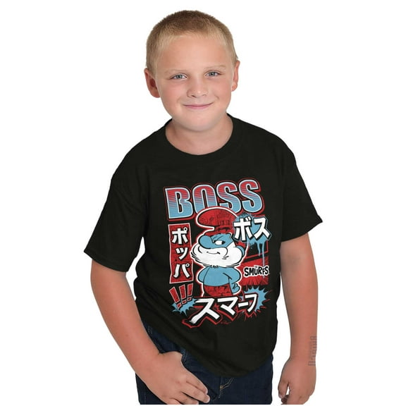 The Smurfs Cool Kanji Boss Papa Boys Kids T Shirt Tees Tops Teen Brisco Brands L