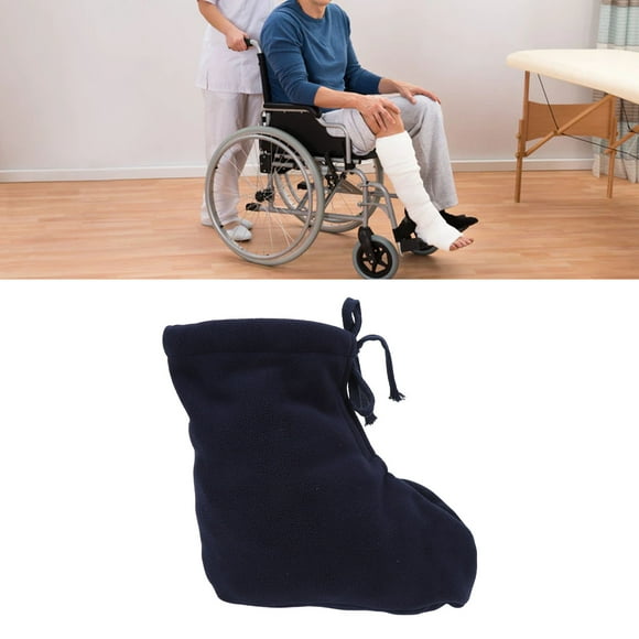 Cast Sock, Men Women Cast Sock Dark Cast Sock Cover For Foot Blue Soft Fleece Thick Adjustable Cast Toe Cover Foot Warmer For Swollen Feet