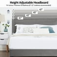 thumbnail image 5 of VECELO Full Size Platform Bed Frame with Adjustable Height Upholstered Headboard, Strong Wood Slat Support, No Box Spring Needed, Dark Gray, 5 of 15