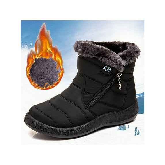 Eloshman Womens Winter Boots Snow Boots Furry Lined Ankle Boots Keep Warm Booties