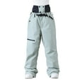 thumbnail image 3 of Xdegoge Ski Pants Men Elastic Waist Straight Leg Pant Waterproof Windproof Warm Trouser Outdoor Sport Loose Multi Pockets Trousers with Waist Support Structure, 3 of 5