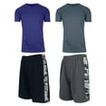 thumbnail image 1 of Men's 4-Piece Moisture Wicking Performance Top & Bottom Short Sleeve & Mesh Shorts (S-2XL), 1 of 2