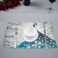 thumbnail image 2 of MKHERT Watercolors Abstract Peacock in Night Sky Over City Placemats Table Mats for Dining Room Kitchen Table Decoration 12x18 inch,Set of 6, 2 of 4