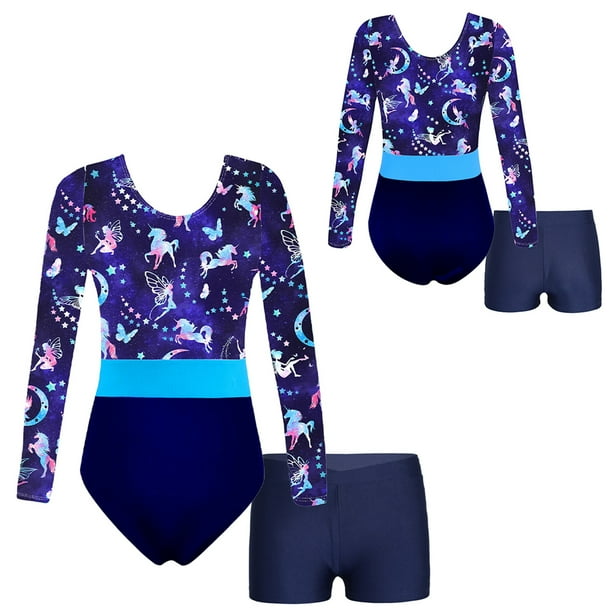 MSemis Kids Gymnastics Leotards for Girls Ballet Dance Leotard with Shorts Outfit