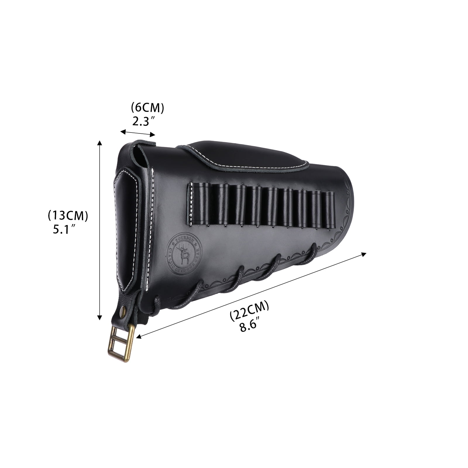 TOURBON Leather Recoil Pad  Extension Buttstock Cover -Black