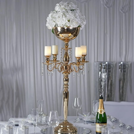 Efavormart 33 Tall Shiny Metal Candelabra Chandelier Candle