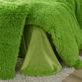 thumbnail image 5 of MorroMorn 5 PCS Shaggy Duvet Cover Bedding Set - Fluffy Comforter Cover Long Faux Fur Luxury Ultra Soft Cozy (Green, Full/Queen), 5 of 6