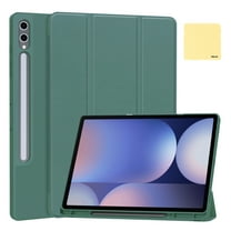 Dteck Tablet PC Cover For Samsung Galaxy Tab S10 Plus 12.4" 2024 SM-X820, Ultra Slim Case for Galaxy Tab S10  Case Auto Wake Sleep,Soft TPU Protective Case Smart Cover w/Pencel Holder, Darkgreen