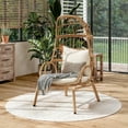thumbnail image 2 of Dextrus Outdoor Patio Egg Chair, All-Weather Rattan Basket Chair with 480lbs Capacity, Cushion Cocoon Chair - Beige, 2 of 8