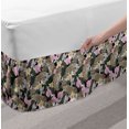 thumbnail image 2 of Safari Bed Skirt, Pattern of Exotic Flower Orchid and Baby Jaguars Rainforest Jungle Wildlife Theme, Elastic Bedskirt Dust Ruffle Wrap Around for Bedding Decor, 4 Sizes, Multicolor, by Ambesonne, 2 of 2