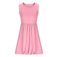 thumbnail image 5 of BLTIBY Girls Summer Sleeveless Bubble Dress Kids Cute Crew Neck Tank Mini Dresses with Pockets Pink 9-10 Years, 5 of 6