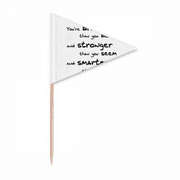 Braver Stronger Smarter Quote Toothpick Triangle Cupcake Toppers Flag