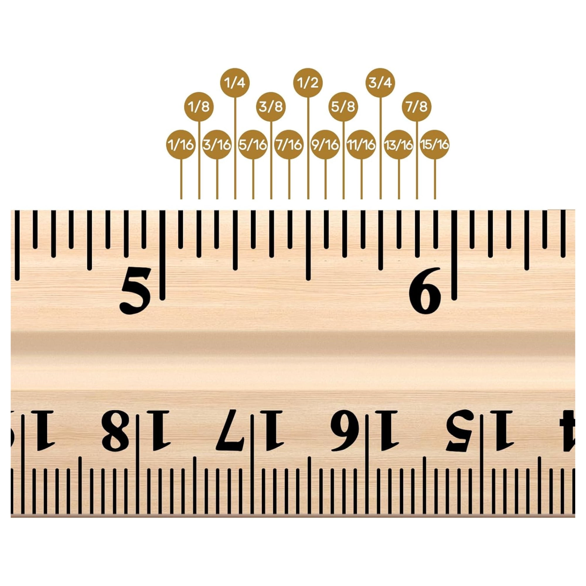 School Supply Boxes | 12" Wooden Ruler with 3-Ring Binder Holes | 50 Pack | Durable Classroom and Office Supplies