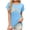 Light Blue, variant on Pxxlle Happy Easter T Shirts for Women Funny Rabbit Graphic Tees Casual Summer Short Sleeve Tshirts Loose Round Neck Holiday Tops S