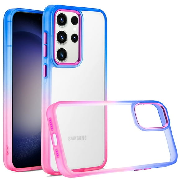 For Samsung Galaxy S24  Plus Case Color Fading Two Tone Frame Hybrid Phone Cover