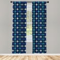 thumbnail image 2 of Ambesonne Geometric Curtains, Colorful Squares Line Art, Pair of 28"x84", Dark Lavender Sky Blue, 2 of 4