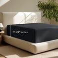 thumbnail image 3 of (2 pack) Bare Home Fitted Sheet - 22" Extra Deep Pocket - Premium 1800 Collection - King, Black, 3 of 8