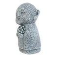 thumbnail image 6 of Feng Shui Zen Blissful Japanese Jizo Monk Holding Flowers Mini Figurine 3"Tall, 6 of 7