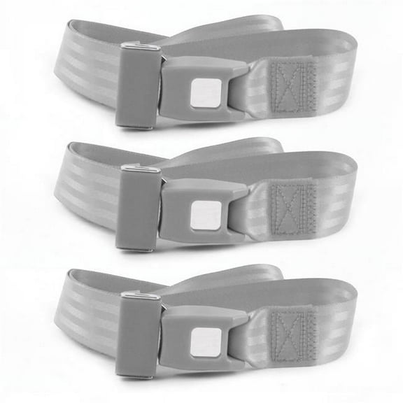 SafeTBoy 660444 Chevy Impala 1961-1964 Standard 2 Point Gray & Grey Lap Bench Seat Belt Kit - 3 Belts