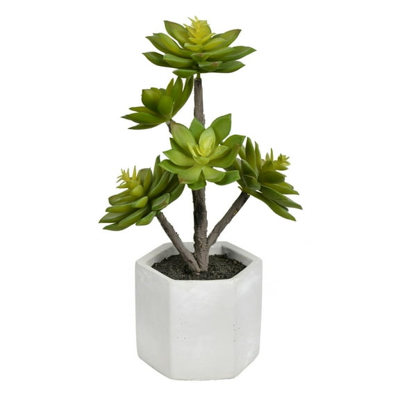 Vickerman Artificial 13"Succulent, Cement Pot
