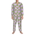 thumbnail image 3 of Naloa Happy Frogs1 Men’s Pajamas Set - Long Sleeve Button Down Sleep Shirt and Pajama Bottoms Sleepwear Set-X-Large, 3 of 7