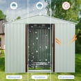 thumbnail image 5 of IMagacFun 8x4 Metal Outdoor Storage Shed with Floor Base and Lockable Sliding Doors & Window for Garden Backyard Patio Lawn White, 5 of 8
