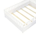 thumbnail image 6 of Bellemave Full Size Floor Bed with Door and High Fence Guardrails  Floor Bed with Bed Slats Wooden Floor Bed Montessori Bed Frame (Full, White, With Slats), 6 of 10