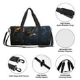 thumbnail image 6 of Fotbe Elegant Gold Scrollwork Pattern Foldable Sports Gym Bag with Wet Dry Pocket, Ultralight Travel Bag, Large Capacity Duffel Bag, Splash Proof Carry on Bag, Overnight Bag, Weekender Bag, 6 of 8