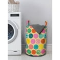 thumbnail image 3 of Abstract Laundry Bag, Repetitive Colorful Circles Contemporary Pop Style, Hamper Basket with Handles Drawstring Closure for Laundromats, 13" x 19", Pale Teal Pink, by Ambesonne, 3 of 4