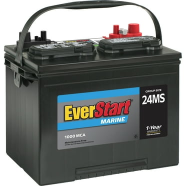 EverStart Lead Acid Marine Starting Battery, Group Size 24MS 12 Volt, 1000 MCA