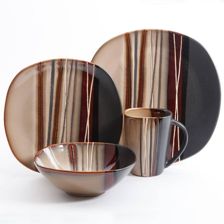 Better Homes & Gardens Bazaar Dinnerware, Brown, Set of (Best Dinnerware For Rv)