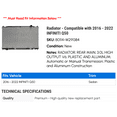 thumbnail image 2 of Radiator - Compatible with 2016 - 2022 INFINITI Q50 2017 2018 2019 2020 2021, 2 of 2