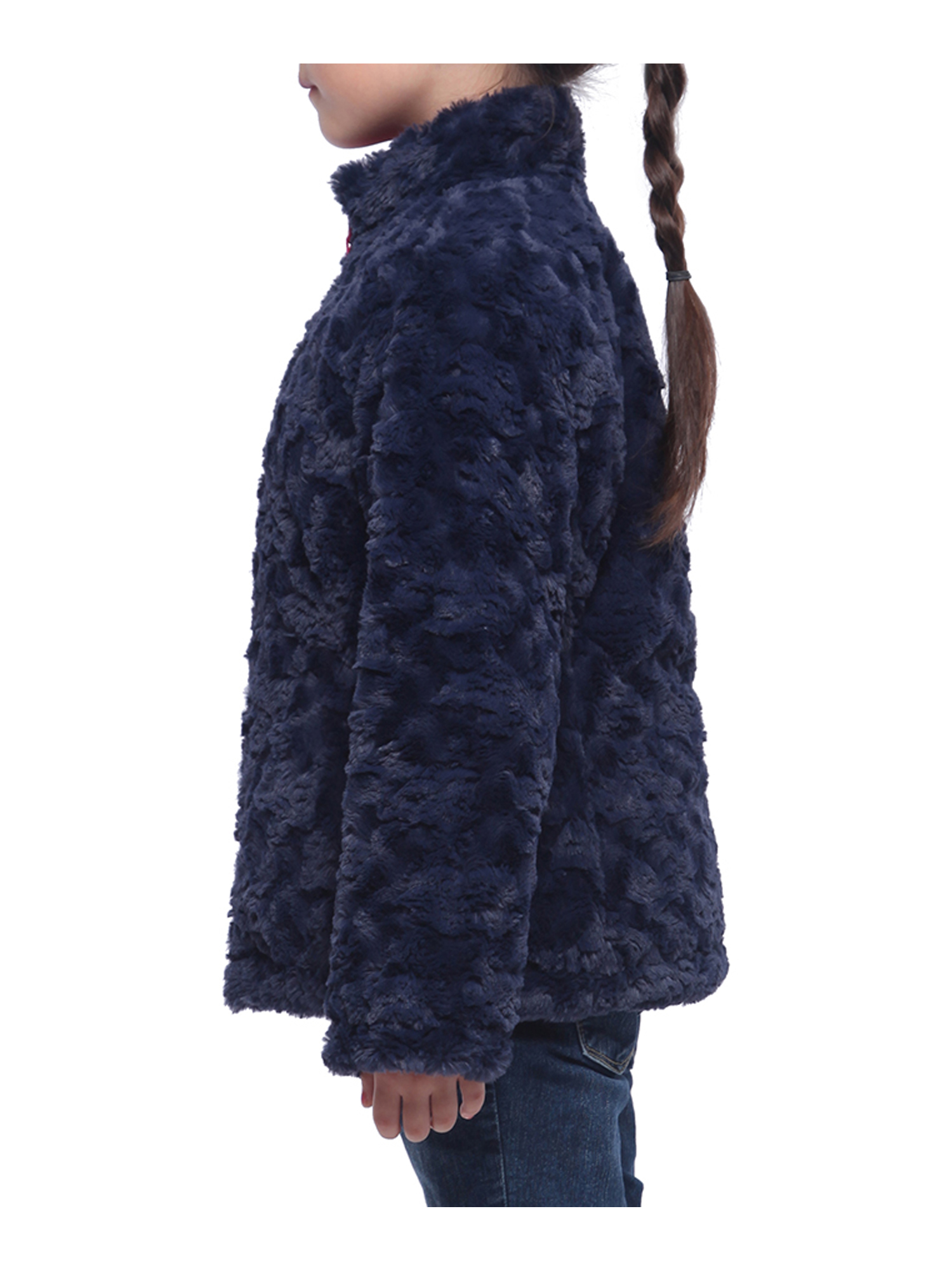 Rokka&Rolla Girls' Reversible Sherpa Fleece Jacket Puffer Coat, Sizes 4-18 - image 5 of 9