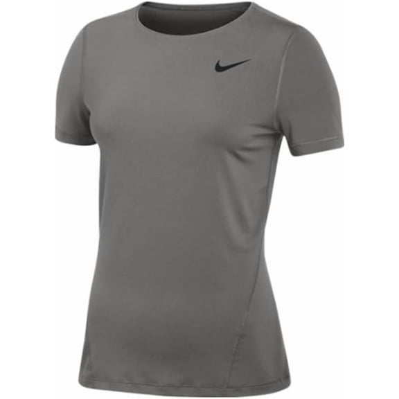 Nike Womens Pro Allover Mesh Short Sleeve Top 2.0 (US, Alpha, Small, Regular, Regular, Dark Steel Grey)
