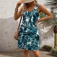 thumbnail image 4 of Pisexur Robe d'Été pour Femme, Robe Midi Sans Manches, Imprimé Floral, Style Décontracté, avec Poche, Tailles P à 2TG, 4 of 5