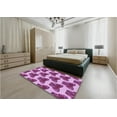 thumbnail image 5 of Ahgly Company Machine Washable Indoor Round Transitional Violet Purple Area Rugs, 5' Round, 5 of 7