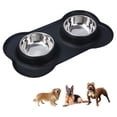 thumbnail image 1 of Plato para Perro Match & Enjoy 2 Tazones Desmontables de Acero Inoxidable Tapete Silicon en Forma de Hueso, 1 of 8