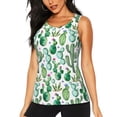 thumbnail image 2 of Uemuo Cactus Plants1 Pattern Workout Tank Tops for Women Breathable Moisture-wicking tank top Sleeveless Running Loose Fit Yoga Tops Active Shirts Sports Gym Exercise, 2 of 9