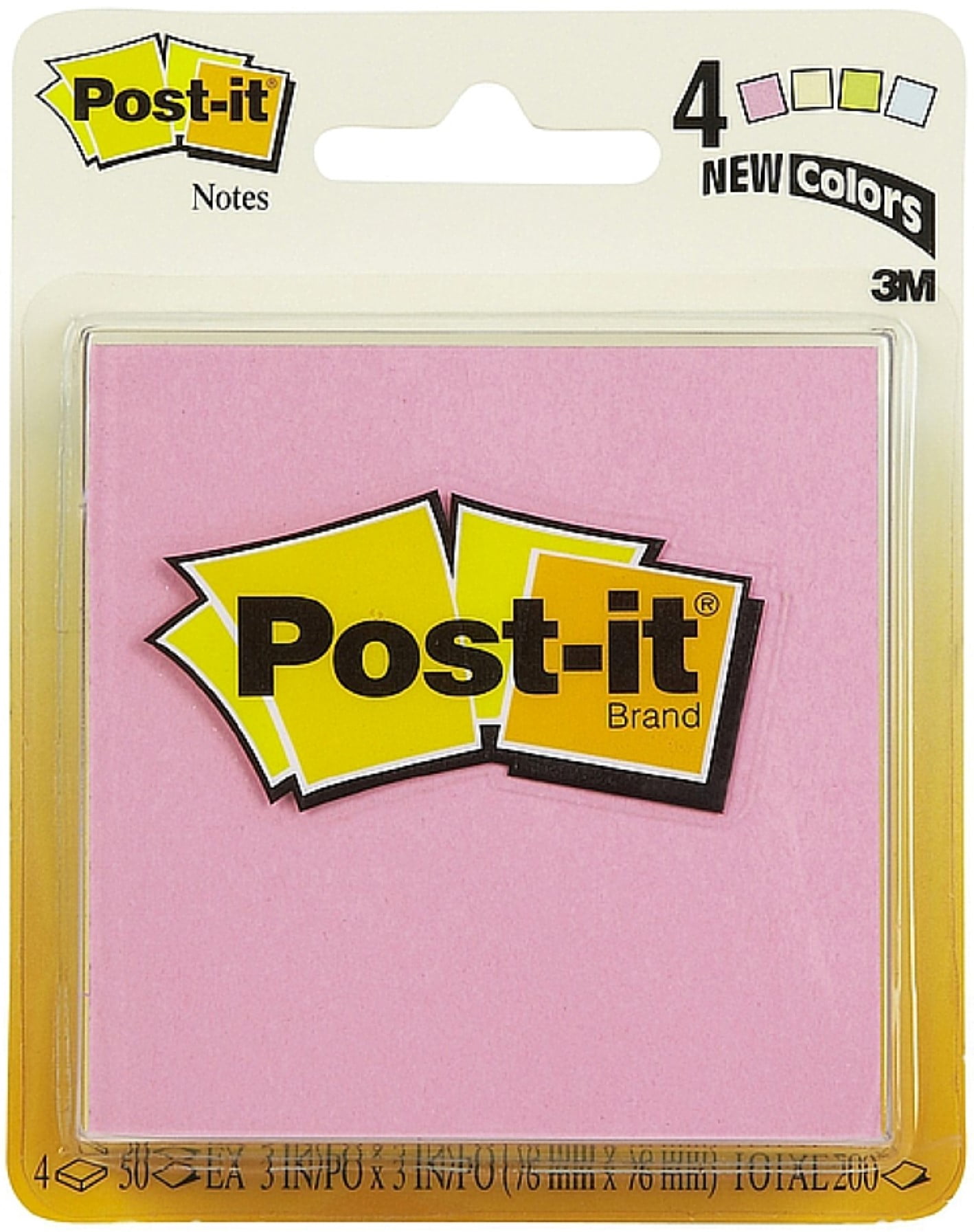 PostIt Notes, Assorted Colors 4 ea (Pack of 2)